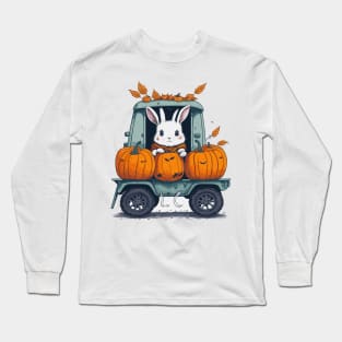 Pumpkins & bunny in cute Truck Long Sleeve T-Shirt